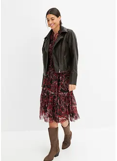 Mesh-midikjole med print, bonprix
