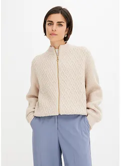 Cardigan med flettemønster, bonprix