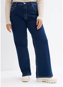 Wide Leg-jeans High Waist, økologisk bomull, bonprix