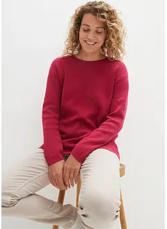 Milano Rib-genser med rund hals, bonprix