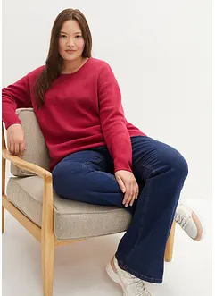 Milano Rib-genser med rund hals, bonprix