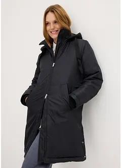 Vattert parkas med avtakbar hette og justerbar midje, bonprix