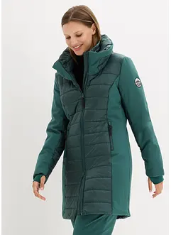 Vattert lang jakke med softshell, bonprix