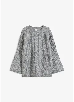 Oversized genser med flettemønster, bonprix