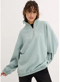 Oversized sweatshirt med troyer-krage, bonprix