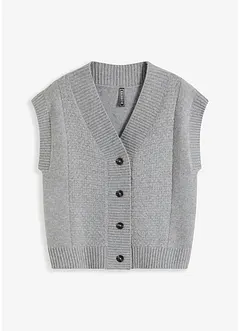 Strikket vest med flettemønster, bonprix