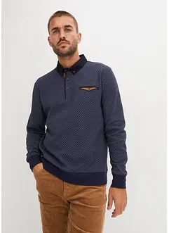 Elegant sweatshirt med polokrage, bonprix