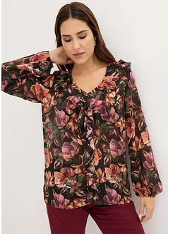 Chiffon-tunika med print, bonprix