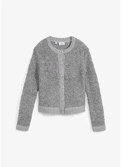 Kort bouclé-cardigan i ull, bonprix