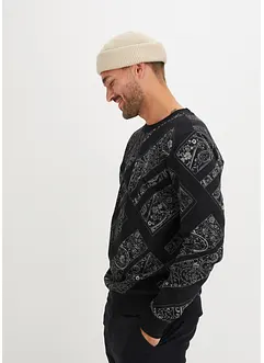 Sweatshirt med rund hals og print, bonprix