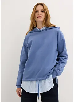 Sweatshirt med hette og snøring i nederkant, bonprix