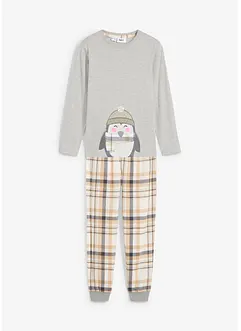 Pyjamas med flanellbukse for barn (2-delt sett), bonprix