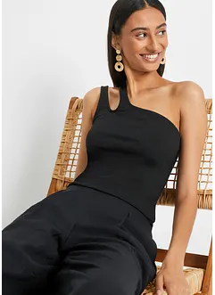 Cold shoulder-topp med økologisk bomull, bonprix