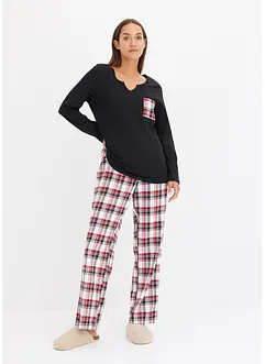 Pyjamas med flanellbukse, bonprix