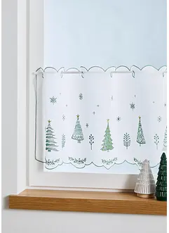 Gardinkappe med broderi av grantre, bonprix