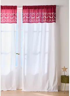 Gardin i økologisk bomull med mønstret bord (1 stk.), bonprix