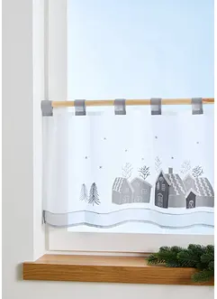 Gardinkappe med broderte hus, bonprix