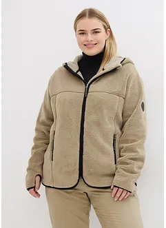 Teddyfleece-jakke med hette, bonprix