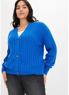 Kort ribbestrikket cardigan, bonprix