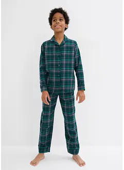 Vevd pyjamas i flanell for barn (2-delt sett), bonprix