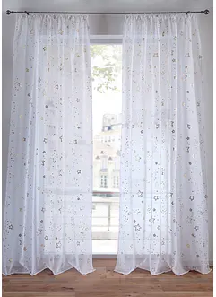 Gardin med glansfullt stjernemønster (1-pack), bonprix