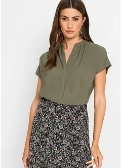 Kortermet bluse med skjult knappestolpe, bonprix