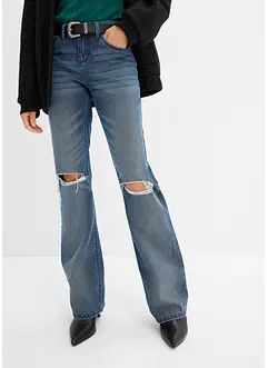 Bootcut-jeans med belte (todelt sett), bonprix