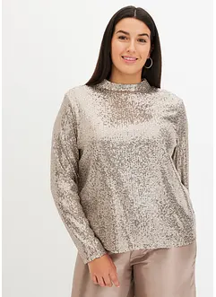 Bluse med paljetter, bonprix