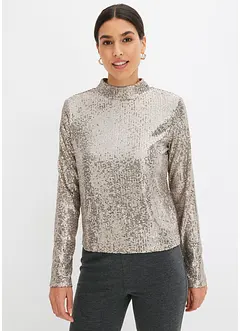 Bluse med paljetter, bonprix
