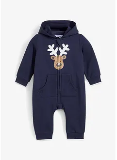 Baby-sweatoverall med julemotiv, økologisk bomull, bonprix