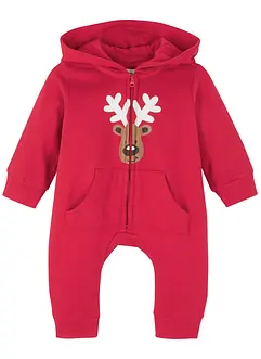 Baby-sweatoverall med julemotiv, økologisk bomull, bonprix