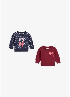 Baby-sweatshirt med julemotiv (2-pack), bonprix