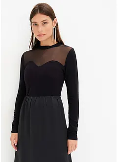 Langermet topp med mesh, bonprix