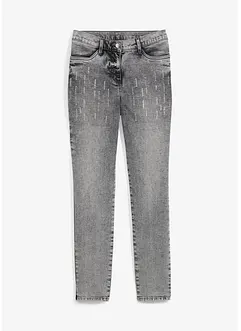 Jeans med stretch og strasstener, bonprix