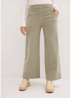 Kordfløyelsbukse med komfortlinning, High Waist, bonprix