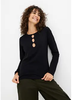 Langermet topp med cut-outs, bonprix