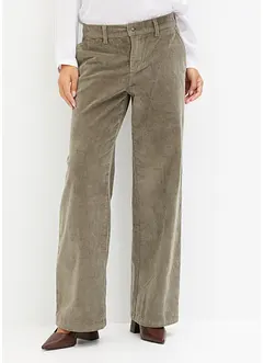 Kordfløyelsbukse i vid modell med stretch, bonprix