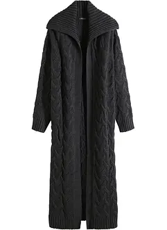 Lang, kabelstrikket coatigan, bonprix