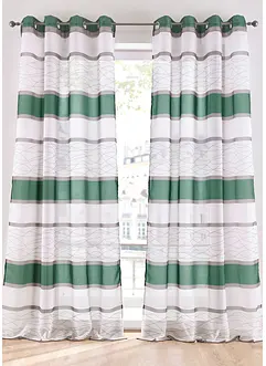 Gardin med stripe-print og resirkulert polyester (1-pack), bonprix