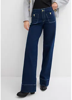 Wide Leg Jeans Mid Waist, stretch, bonprix