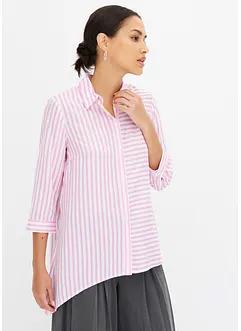 Skjortebluse med asymmetrisk nederkant, bonprix