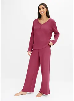 Pyjamas i vaffelsydd jersey, bonprix