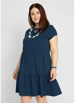 Tunikakjole i bomull, kort arm, bonprix