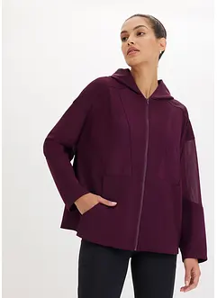 Funksjons-treningsjakke med transparent mesh, oversized, bonprix
