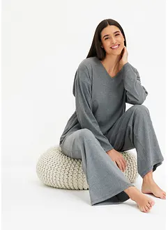 Loungewear-kosedress i mykt, ribbet materiale, bonprix