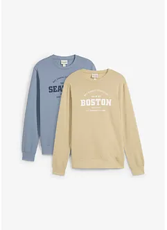 Sweatshirt i økologisk bomull (2-pack), bonprix
