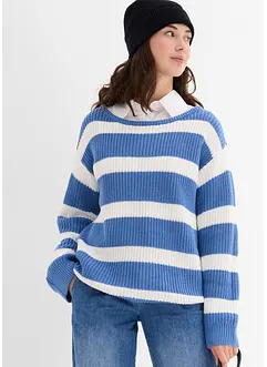 Oversized genser med stripemønster, bonprix