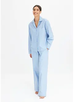 Vevd pyjamas i oversized modell med knapper, bonprix