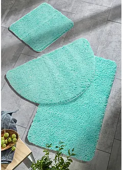 Ensfarget, tuftet badematte med høy floss, bonprix