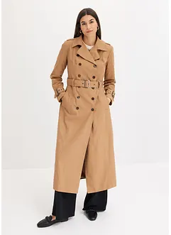 Lang trenchcoat med belte, bonprix